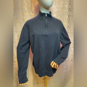 Men's Dark Blue Half-Zip Sweater